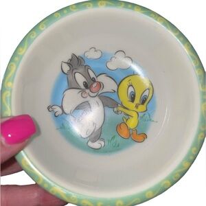 Vintage Baby Looney Tunes Small Bowl w/ Tweety and Sylvester by Zak Designs